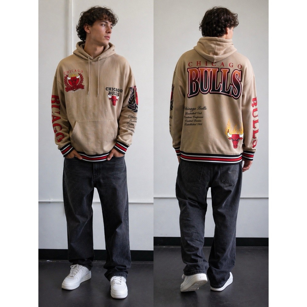 Ultra Game Chicago Bulls Basketball‎ Club Pullover Hoodie Mens M Graphics NBA